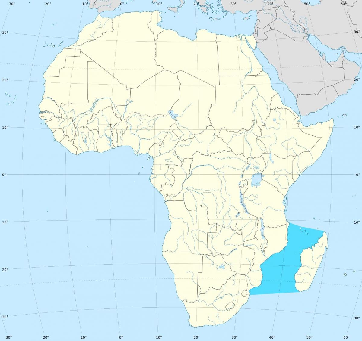 Мозамбикский мореуза карта Африке