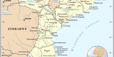 Аеродроми Мозамбика на мапи