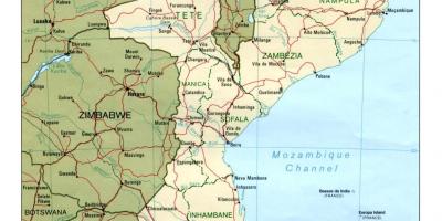 Карта Мозамбик детаљна мапа